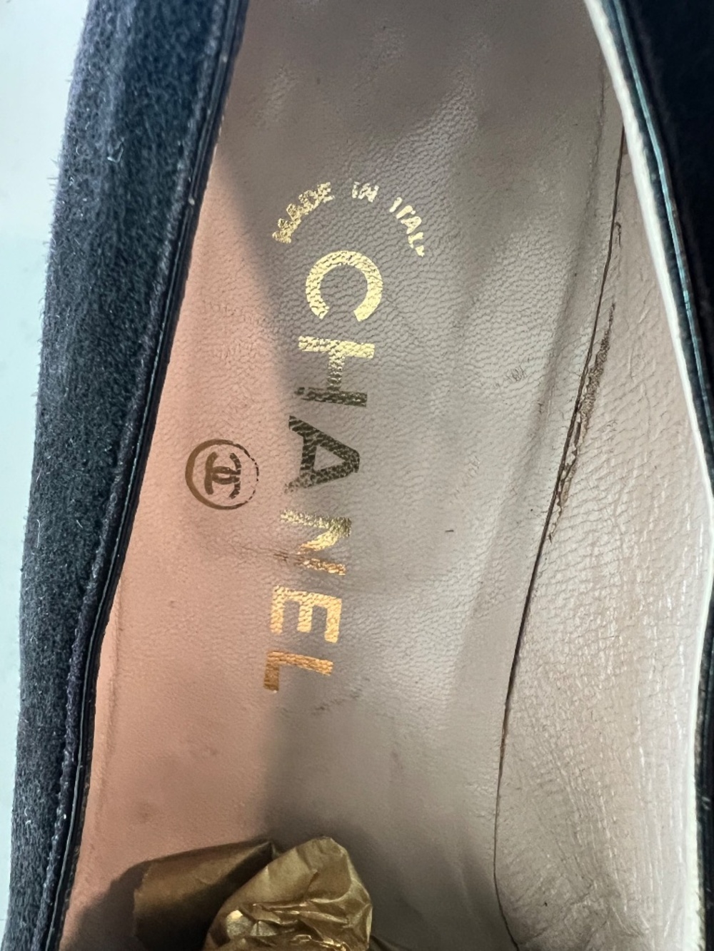 Vintage Chanel classic Suede and leather heels size 37.5 - Picture 4 of 6